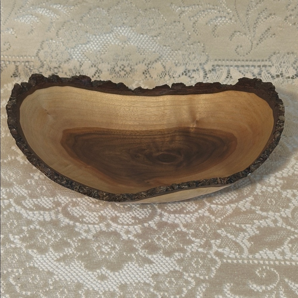 Walnut Live Edge Hand Made Bowl - Picture 3 of 5